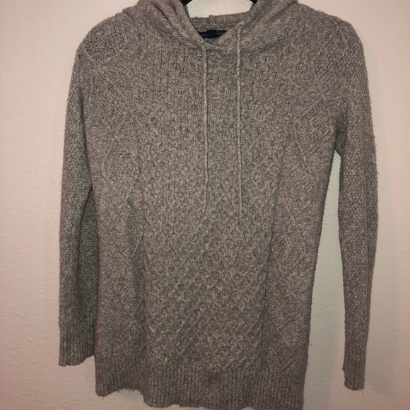 American Eagle Grey Hooded Sweater - Size Medium - Picture 1 of 2